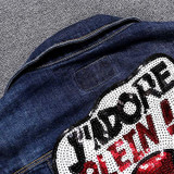 2017 autumn new arrive sequined denim jacket