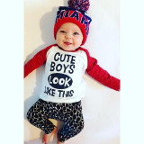 2017 Autumn New baby boy clothing set fashion cotton long-sleeved letter T-shirt+ trousers 2pcs newborn baby boy clothes set