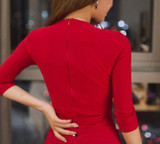 2017 Autumn Midi Women Bandage Office Party Sexy Bodycon Black Red Vintage Dress Vestidos Plus Size Long sleeves V-Neck Dresses