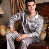 2017 autumn mens pajamas sexy silk sleepwear male short sleeve shorts 100% silk pajamas men homewear sets