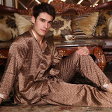 2017 autumn mens pajamas sexy silk sleepwear male short sleeve shorts 100% silk pajamas men homewear sets