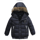 SONGGUIYING A101 Boy Warm Winter Children's Clothing Hooded Down Jackets Coats Kids Boys Cotton Thickening Outerwear Parkas Coat