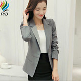 Solid Women Blazers 2017 Spring Long Sleeve Single Button Slim Blazer Jackets Business Formal Office Suits Wear Plus Size Blaser