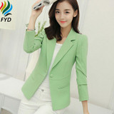 Solid Women Blazers 2017 Spring Long Sleeve Single Button Slim Blazer Jackets Business Formal Office Suits Wear Plus Size Blaser