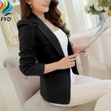Solid Women Blazers 2017 Spring Long Sleeve Single Button Slim Blazer Jackets Business Formal Office Suits Wear Plus Size Blaser