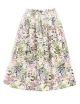 Skirts Womens Fashion Floral Print Pleated Retro Vintage 50s Skirts Pinup 60s Cotton Summer Rockabilly High Waist Women Skirt