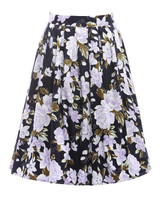 Skirts Womens Fashion Floral Print Pleated Retro Vintage 50s Skirts Pinup 60s Cotton Summer Rockabilly High Waist Women Skirt