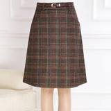 Skirts Womens 2017 spring autumn Woolen Skirt Casual Slim A-line Plaid Midi Skirts Female Fashionable High Waist Saias Femininas Skirts Womens 2017 spring autumn Woolen Skirt Casual Slim A-line Plaid Midi Skirts Female Fashionable High Waist Saias Femininas