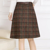 Skirts Womens 2017 spring autumn Woolen Skirt Casual Slim A-line Plaid Midi Skirts Female Fashionable High Waist Saias Femininas Skirts Womens 2017 spring autumn Woolen Skirt Casual Slim A-line Plaid Midi Skirts Female Fashionable High Waist Saias Femininas