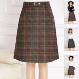 Skirts Womens 2017 spring autumn Woolen Skirt Casual Slim A-line Plaid Midi Skirts Female Fashionable High Waist Saias Femininas Skirts Womens 2017 spring autumn Woolen Skirt Casual Slim A-line Plaid Midi Skirts Female Fashionable High Waist Saias Femininas