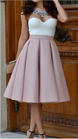 skirt Women Vintage Stretch High Waist Plain Skater Flared Pleated Long Skirt faldas tulle skirt