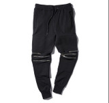 skinny street dance casual pants new fashion zipper Holes mens High Street hip hop joggers trousers biker cool sweatpants