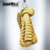 skinnwille 2016 new products down jacket in winter Women with regular in Europe and the hooded warm wind 90 white goose down