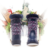 SKHEK kids boots girls leather winter leather boys leather children boots girls Winter With Snow Boots Unisex Shoes B1762
