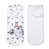 SKCOSOCKS Hot 3D Printed Socks Women Funny Short Sock Cat Unicorn Emoji Galaxy Pattern Low Cut Ankle Socks for Women Men Unisex