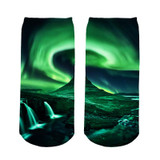 SKCOSOCKS Hot 3D Printed Socks Women Funny Short Sock Cat Unicorn Emoji Galaxy Pattern Low Cut Ankle Socks for Women Men Unisex