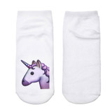 SKCOSOCKS Hot 3D Printed Socks Women Funny Short Sock Cat Unicorn Emoji Galaxy Pattern Low Cut Ankle Socks for Women Men Unisex
