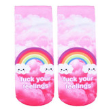 SKCOSOCKS Funny Unicorn 3D Printed Women's socks Casual Happy Cartoon Pattern Low Cut Ankle Short Socks For Female