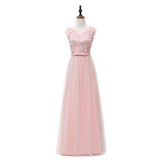 SJZL70-1#Long pink bridesmaid dresses spring summer 2017 lace up cheap wholesale bride wedding party dress wholesale cheap