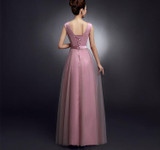 SJZL80SJ#Shoulders bowknot cameo brown gauze new spring 2017 long bridesmaid dresses bride wedding bridesmaids dress prom gown