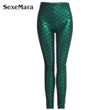 Size S-XXL Summer Style Black Simulation Mermaid Fashion Women Leggings Pants Sexy Digital Print Colorful Trousers Gift 95ZQ9