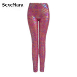 Size S-XXL Summer Style Black Simulation Mermaid Fashion Women Leggings Pants Sexy Digital Print Colorful Trousers Gift 95ZQ9