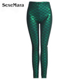 Size S-XXL Summer Style Black Simulation Mermaid Fashion Women Leggings Pants Sexy Digital Print Colorful Trousers Gift 95ZQ9