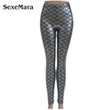 Size S-XXL Summer Style Black Simulation Mermaid Fashion Women Leggings Pants Sexy Digital Print Colorful Trousers Gift 95ZQ9