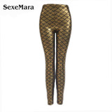 Size S-XXL Summer Style Black Simulation Mermaid Fashion Women Leggings Pants Sexy Digital Print Colorful Trousers Gift 95ZQ9