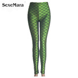 Size S-XXL Summer Black Simulation Mermaid Legging Fashion Women Leggings Sexy Digital Print Colorful Trousers polain 95ZQ9