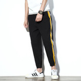 Size M-5XL Summer Men Thin Fashion Casual Pant Stripe Splice Male Fashion Harem Pant Jogger Sweatpant Ankle Length Trousers