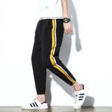 Size M-5XL Summer Men Thin Fashion Casual Pant Stripe Splice Male Fashion Harem Pant Jogger Sweatpant Ankle Length Trousers