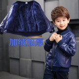 Size 90-170 Kids Tops Pu Fleece Leather Childrens Winter Jackets For Baby Boys Black Cool Outerwear Children's Pu Leather Coat