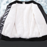 Size 90-170 Kids Tops Pu Fleece Leather Childrens Winter Jackets For Baby Boys Black Cool Outerwear Children's Pu Leather Coat