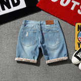 Size 44 , 2017 fashion mens short jeans cotton summer style shorts thin breathable White roll up hem denim shorts men jeans blue Size 44 , 2017 fashion mens short jeans cotton summer style shorts thin breathable White roll up hem denim shorts men jeans blue