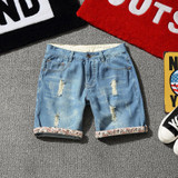 Size 44 , 2017 fashion mens short jeans cotton summer style shorts thin breathable White roll up hem denim shorts men jeans blue Size 44 , 2017 fashion mens short jeans cotton summer style shorts thin breathable White roll up hem denim shorts men jeans blue