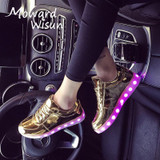 Size 30-45 Fashion Glowing Sneakers with Light Sole Kids Shoes Luminous Shoes Do Infantil Tenis LED Basket Femme LED Slippers 40