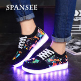 Size 30-44 Fashion Glowing Luminous Sneakers with Light Sole LED Slippers Boys Girls Kids Shoes 30