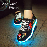 Size 30-44 Fashion Glowing Luminous Sneakers with Light Sole LED Slippers Boys Girls Kids Shoes 30