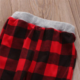 2017 Kids Baby Boys Girls Clothing New Long Sleeve Christmas Clothes Set T-shirt+Plaid Pants 2PCS Outfits Xmas Children Clothing