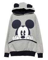 2017 Kawaii Women Hoodies Mickey Cartoon Hooded Sweatshirts Female Loose Fleece Pullover Plus Size Harajuku Hoodies Outwear z15