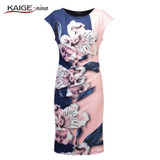2017 Kaige Nina dress Women bodycon dress plus size women clothing chic elegant sexy fashion o-neck print dresses 9026