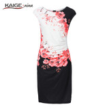 2017 Kaige Nina dress Women bodycon dress plus size women clothing chic elegant sexy fashion o-neck print dresses 9026