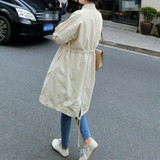 2017 Japan Summer Adjustable Waist Slim Long Trench Coats Cardigan Spring Casual Windbreaker Women Loose Thin Zipper Coat Female