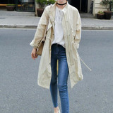 2017 Japan Summer Adjustable Waist Slim Long Trench Coats Cardigan Spring Casual Windbreaker Women Loose Thin Zipper Coat Female
