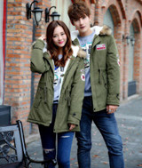 2017 Jacket Men Thick Warm Winter Down Coat Fur Collar Army Green Hooded Parkas Plus Size Long Cotton Coat Lovers Outwear BN1441