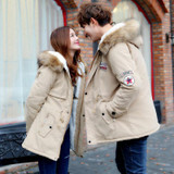 2017 Jacket Men Thick Warm Winter Down Coat Fur Collar Army Green Hooded Parkas Plus Size Long Cotton Coat Lovers Outwear BN1441