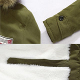 2017 Jacket Men Thick Warm Winter Down Coat Fur Collar Army Green Hooded Parkas Plus Size Long Cotton Coat Lovers Outwear BN1441