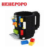 2017 Interesting Block Mug DIY Creative 1 Piece Build-on Plastic Drinkware Building Blocks Coffee Tea Mugs Assembly Brick Mug