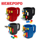 2017 Interesting Block Mug DIY Creative 1 Piece Build-on Plastic Drinkware Building Blocks Coffee Tea Mugs Assembly Brick Mug